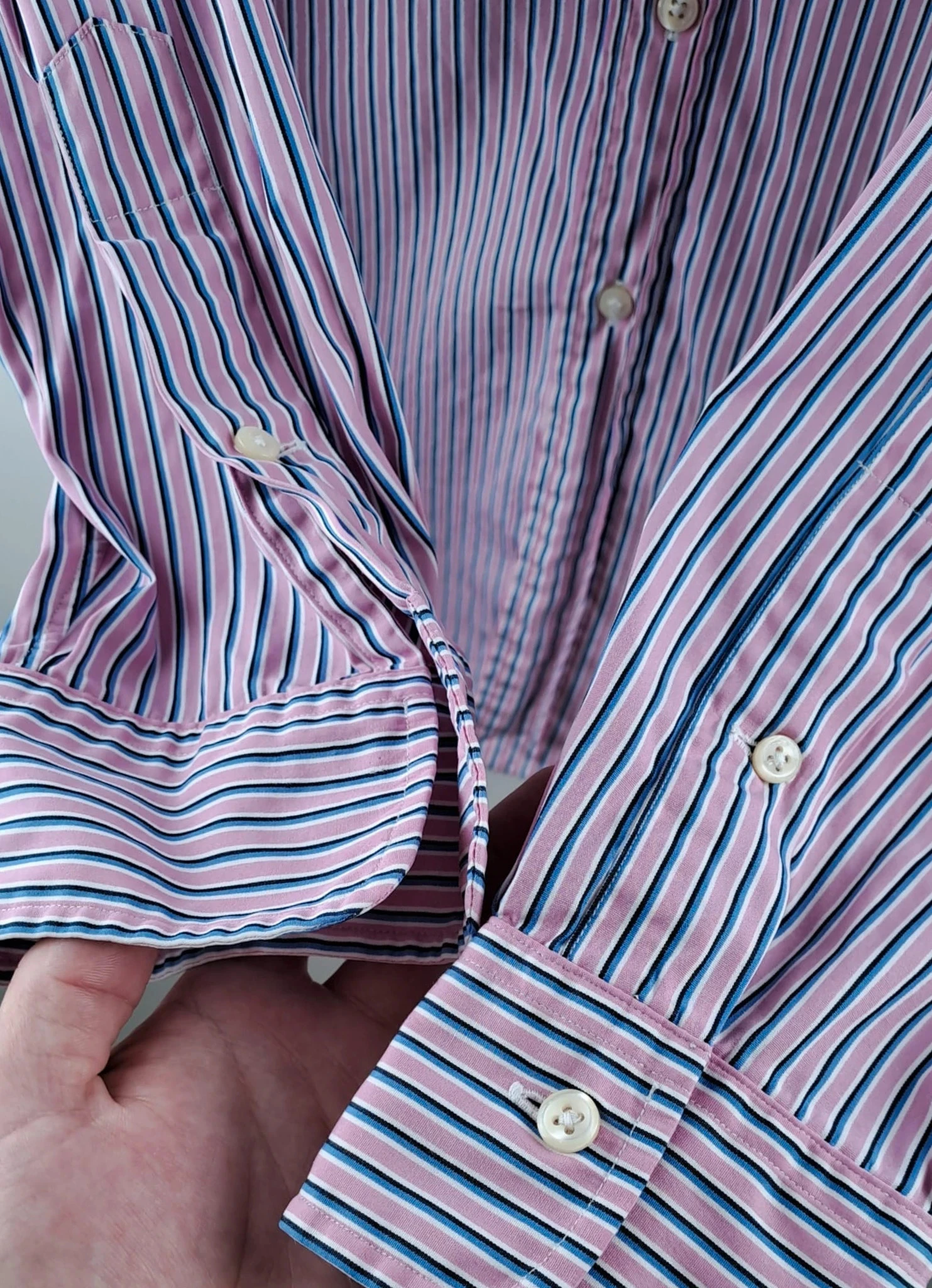Camisa de Manga Larga / Polo Ralph Lauren / Rayada Rosa / Talla XL / Hombre / Ajuste Clásico – photo 8